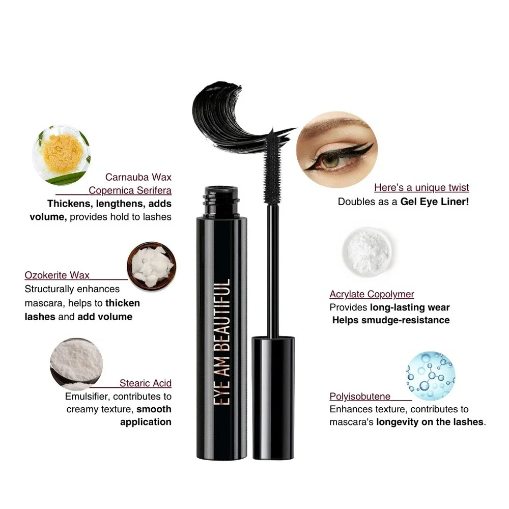 RealHer Eye Am Beautiful 2.0 Transforming Peptide Mascara Black 8ml New